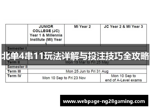 北单4串11玩法详解与投注技巧全攻略