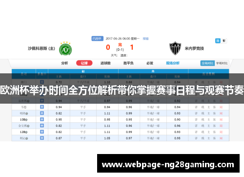 欧洲杯举办时间全方位解析带你掌握赛事日程与观赛节奏
